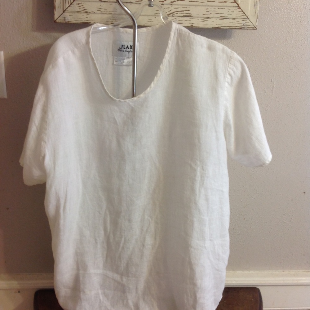 Flax by Jeanne Engelhart 100% linen basic pullover